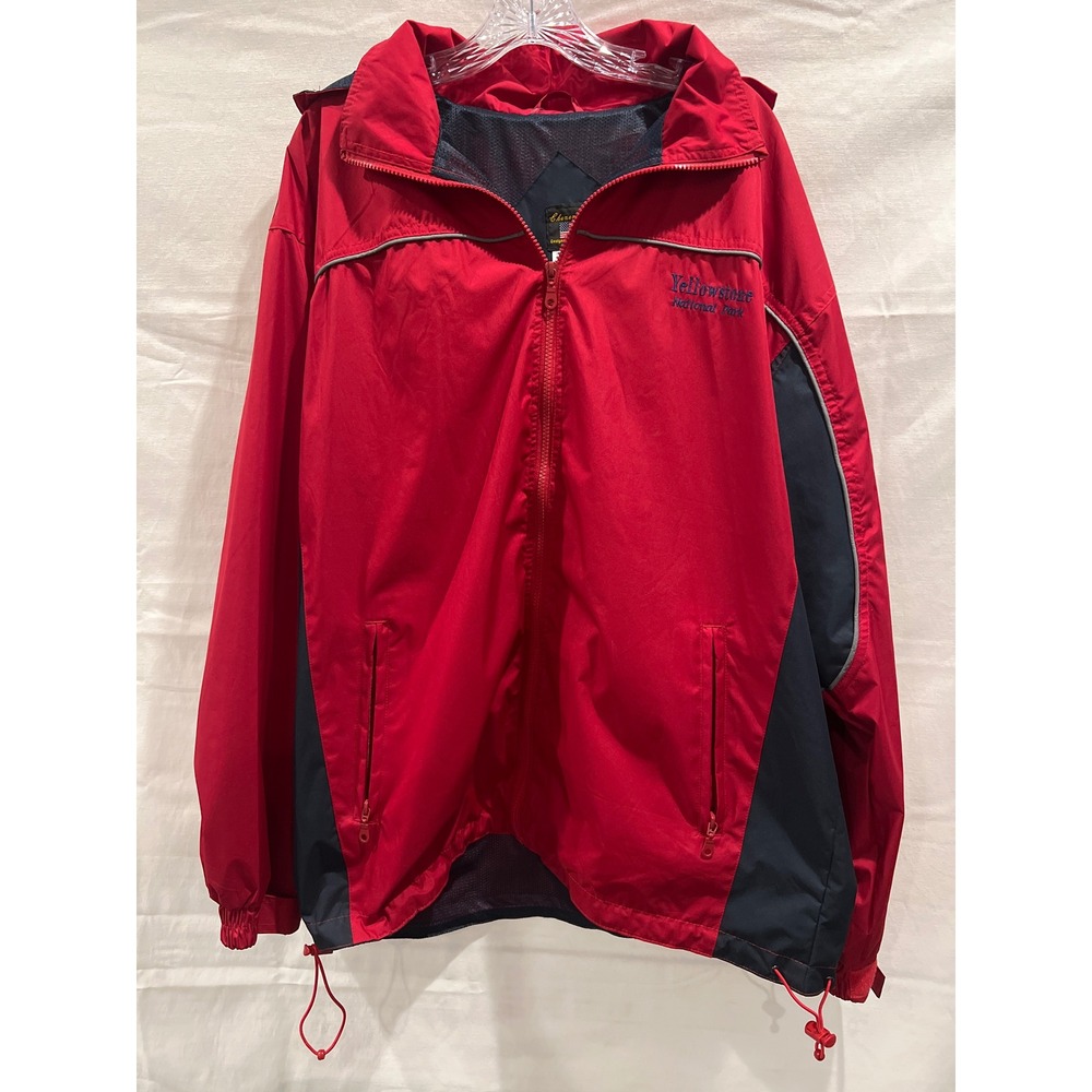 Cheneral Yellowstone National Park Windbreaker Jacket Red Navy Mens XL Full Zip